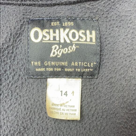Oshkosh Big Boys Blue & Red Zip Fleece Top Jacket Size 14 - Picture 7 of 8